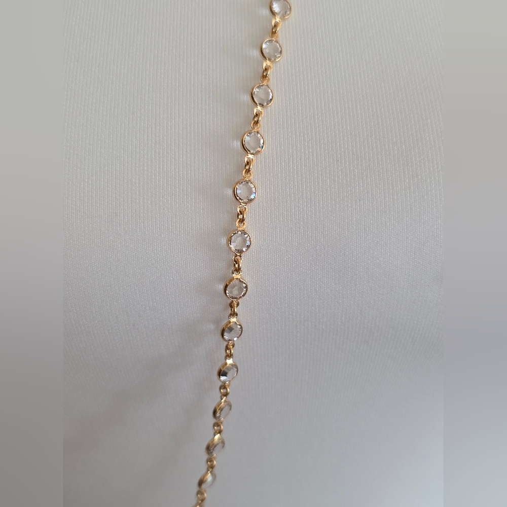 Touchstone Crystal Extra Long Chanelle Gold Necklace - Picture 5 of 8